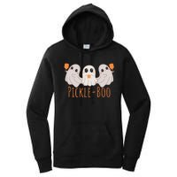 Fun Pickleboo Ghost Playing Pickleball Halloween Paddleball Gift Women's Pullover Hoodie