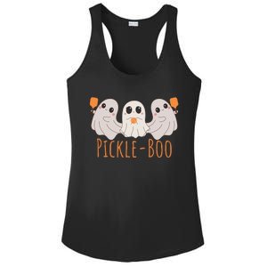 Fun Pickleboo Ghost Playing Pickleball Halloween Paddleball Gift Ladies PosiCharge Competitor Racerback Tank