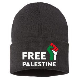 Free Palestine Gaza Flag Freedom for Palestinians Sustainable Knit Beanie