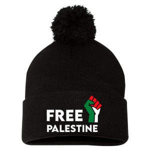 Free Palestine Gaza Flag Freedom for Palestinians Pom Pom 12in Knit Beanie