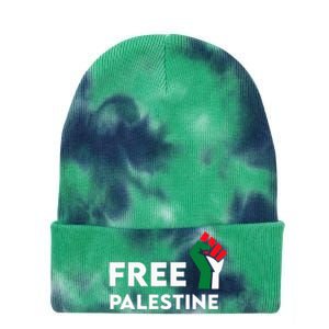 Free Palestine Gaza Flag Freedom for Palestinians Tie Dye 12in Knit Beanie