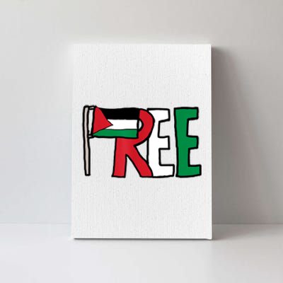 Free Palestine Gaza Palestinian Flag Canvas