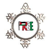 Free Palestine Gaza Palestinian Flag Metallic Star Ornament