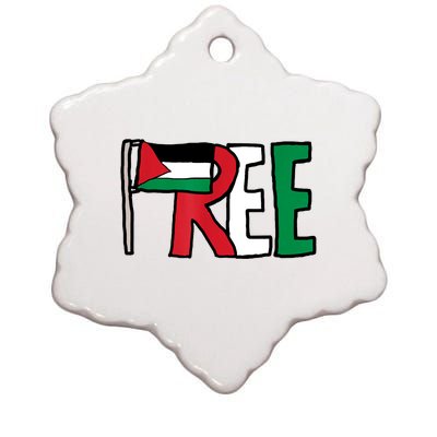 Free Palestine Gaza Palestinian Flag Ceramic Star Ornament