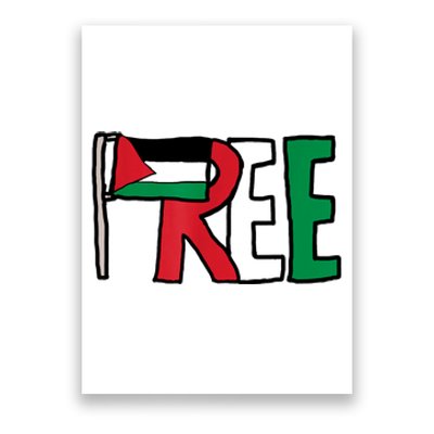 Free Palestine Gaza Palestinian Flag Poster