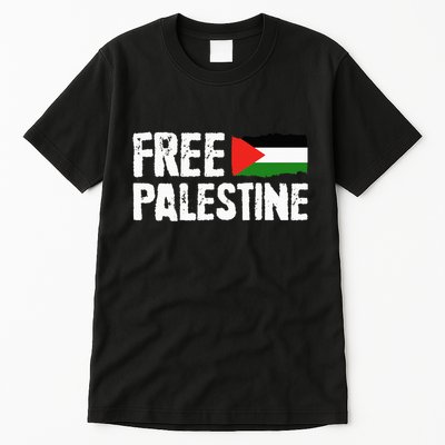 Free Palestine Gaza Flag Arabic Freedom for Palestinians Tall T-Shirt