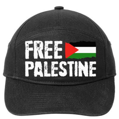 Free Palestine Gaza Flag Arabic Freedom for Palestinians 7-Panel Snapback Hat