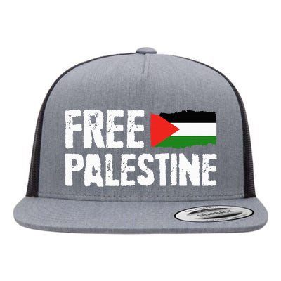 Free Palestine Gaza Flag Arabic Freedom for Palestinians Flat Bill Trucker Hat