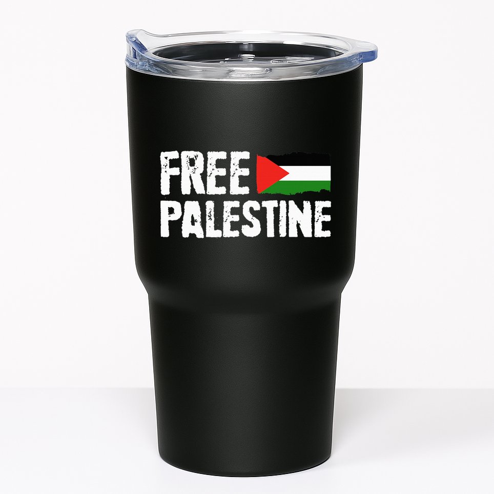 Free Palestine Gaza Flag Arabic Freedom for Palestinians Tumbler