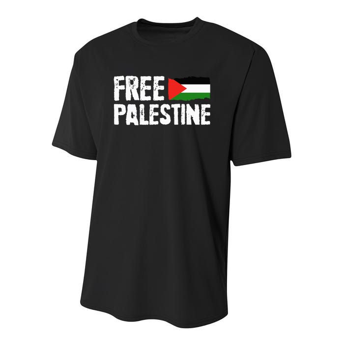 Free Palestine Gaza Flag Arabic Freedom for Palestinians Youth Performance Sprint T-Shirt