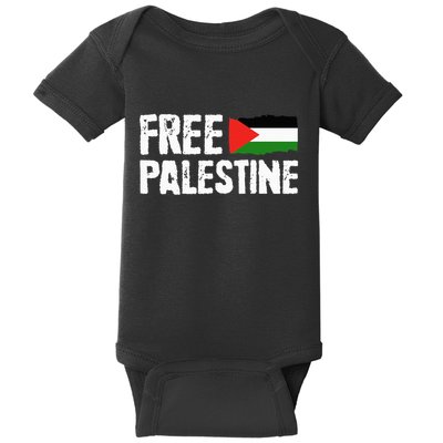 Free Palestine Gaza Flag Arabic Freedom for Palestinians Baby Bodysuit