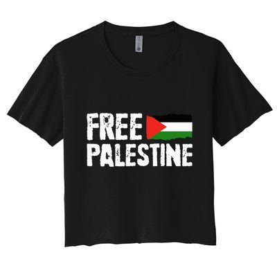 Free Palestine Gaza Flag Arabic Freedom for Palestinians Crop Top