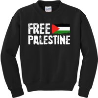 Free Palestine Gaza Flag Arabic Freedom for Palestinians Kids Sweatshirt