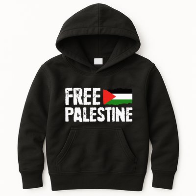 Free Palestine Gaza Flag Arabic Freedom for Palestinians Kids Hoodie