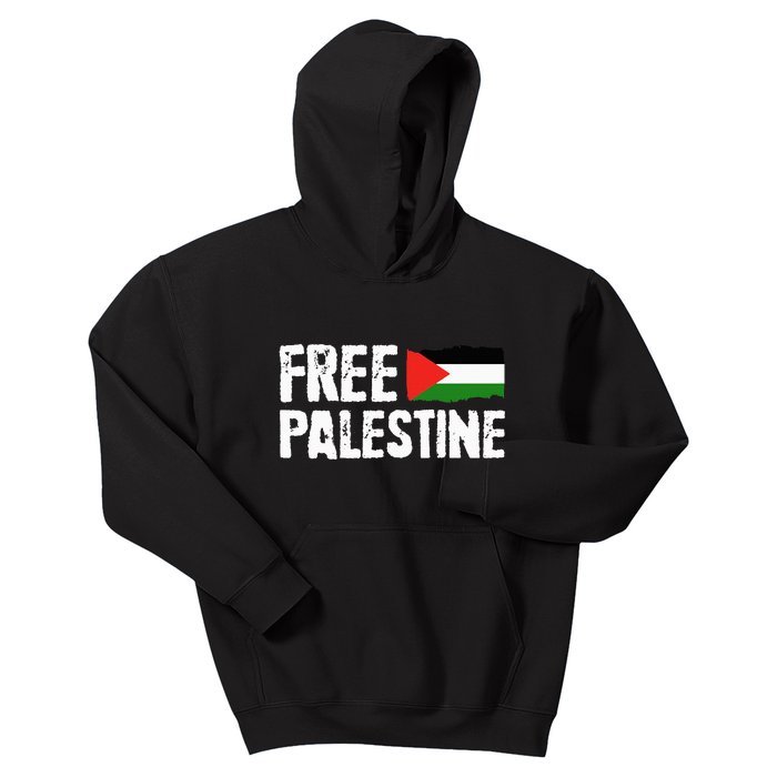 Free Palestine Gaza Flag Arabic Freedom for Palestinians Kids Hoodie