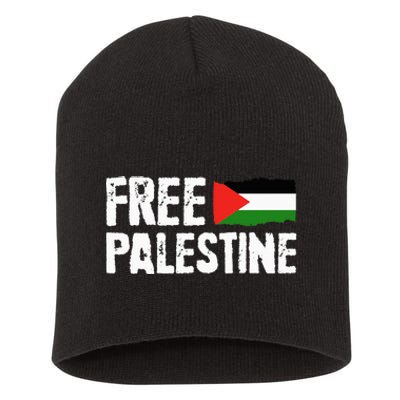 Free Palestine Gaza Flag Arabic Freedom for Palestinians Short Acrylic Beanie