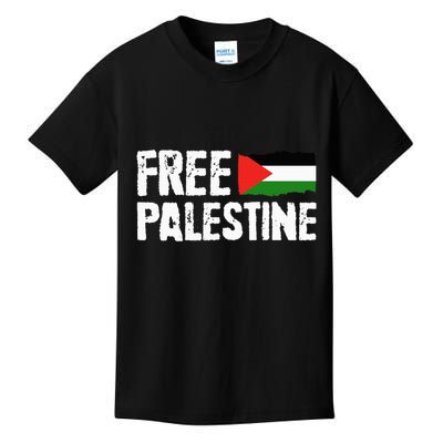 Free Palestine Gaza Flag Arabic Freedom for Palestinians Kids T-Shirt