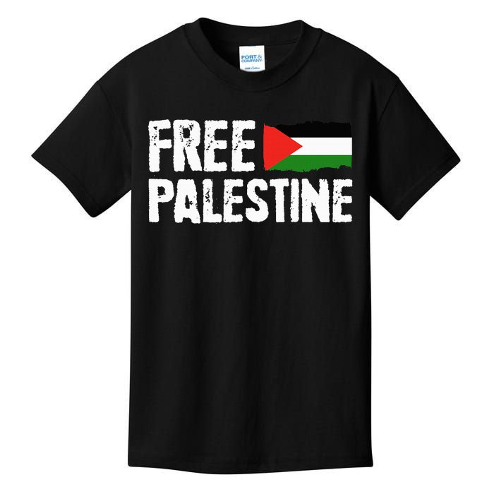 Free Palestine Gaza Flag Arabic Freedom for Palestinians Kids T-Shirt