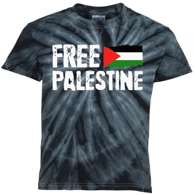 Free Palestine Gaza Flag Arabic Freedom for Palestinians Kids Tie-Dye T-Shirt