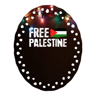 Free Palestine Gaza Flag Arabic Freedom for Palestinians Ceramic Oval Ornament