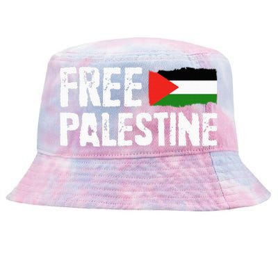 Free Palestine Gaza Flag Arabic Freedom for Palestinians Tie-Dyed Bucket Hat