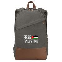 Free Palestine Gaza Flag Arabic Freedom for Palestinians Cotton Canvas Backpack