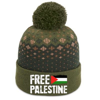 Free Palestine Gaza Flag Arabic Freedom for Palestinians The Baniff Cuffed Pom Beanie