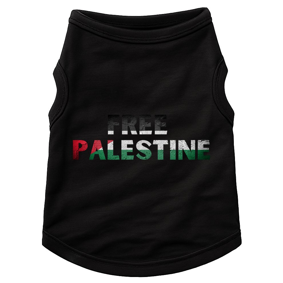 Free Palestine Gaza Flag Arabic Gift Doggie Tank