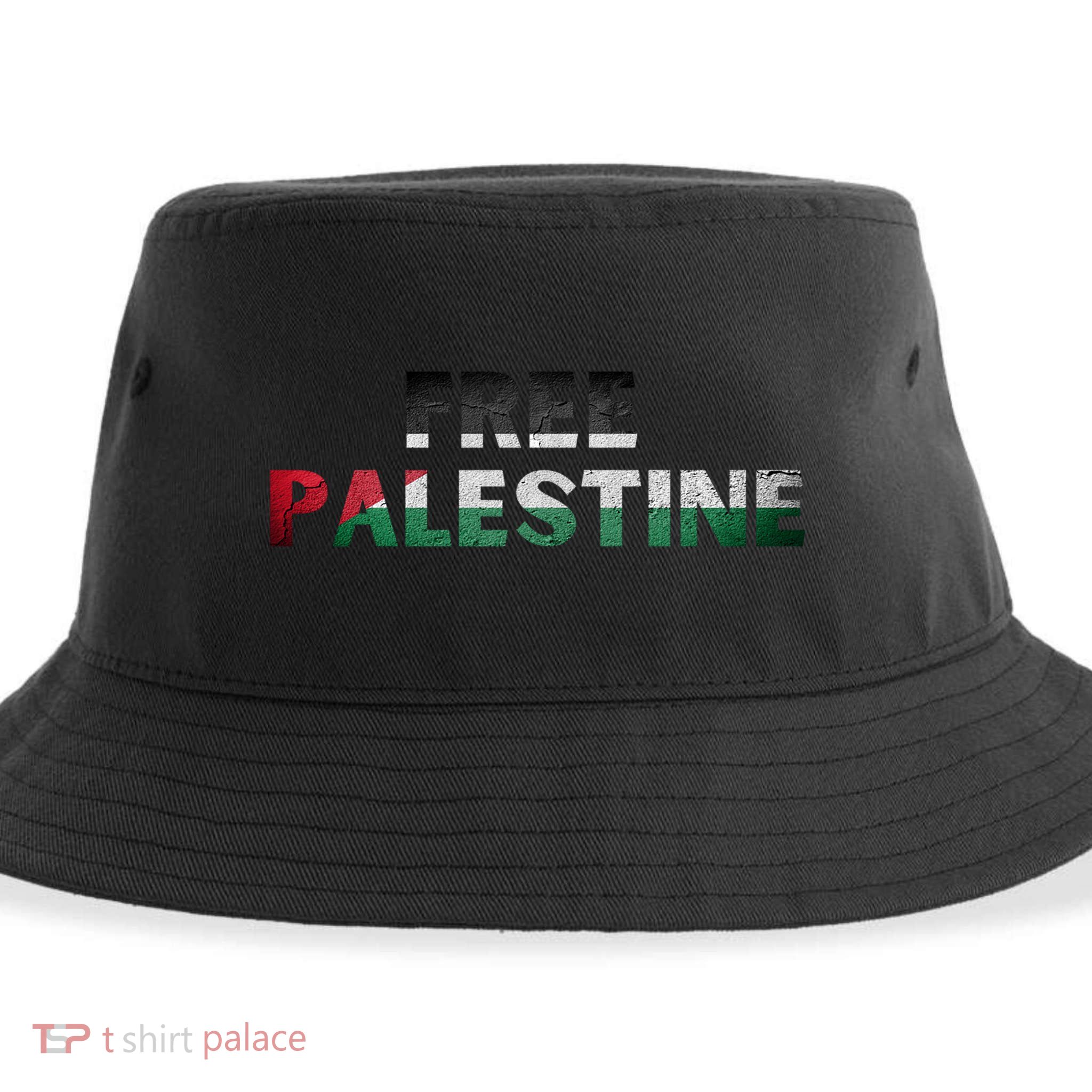 Free Palestine Gaza Flag Arabic Gift Sustainable Bucket Hat