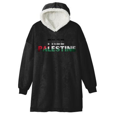 Free Palestine Gaza Flag Arabic Gift Hooded Wearable Blanket
