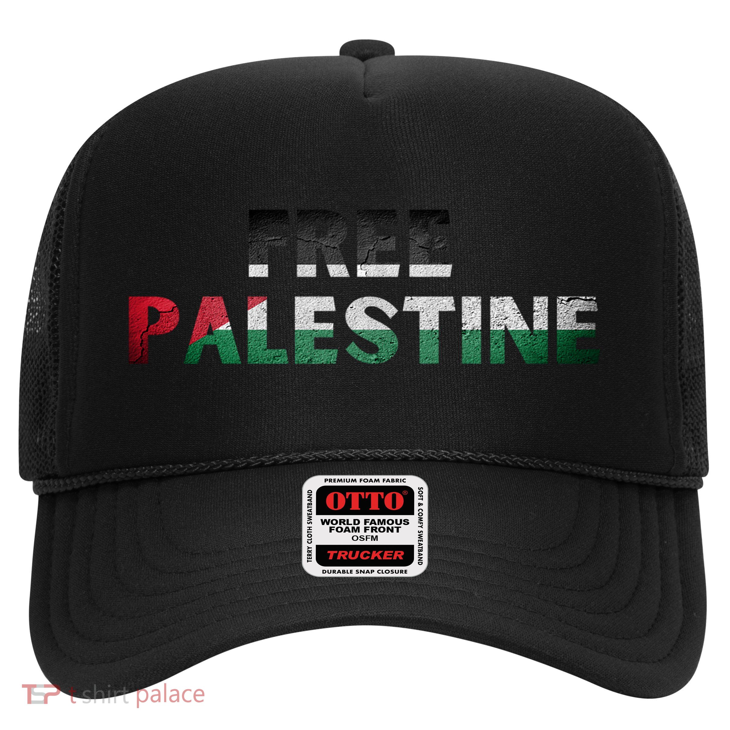Free Palestine Gaza Flag Arabic Gift Trucker Hat