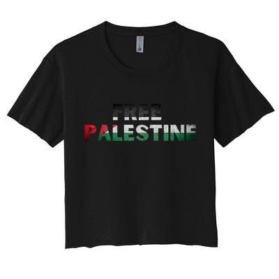 Free Palestine Gaza Flag Arabic Gift Crop Top