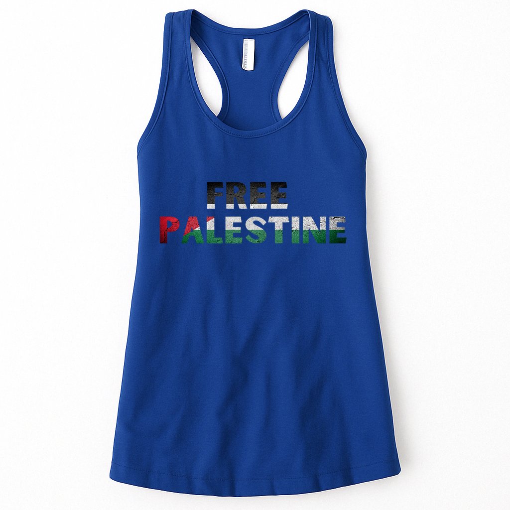 Free Palestine Gaza Flag Arabic Gift Womens Tank Top
