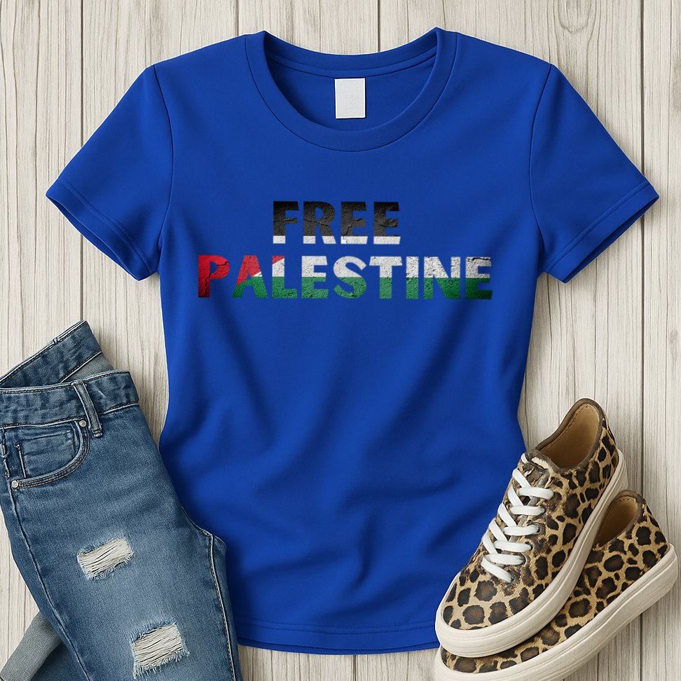 Free Palestine Gaza Flag Arabic Gift Womens T-Shirt