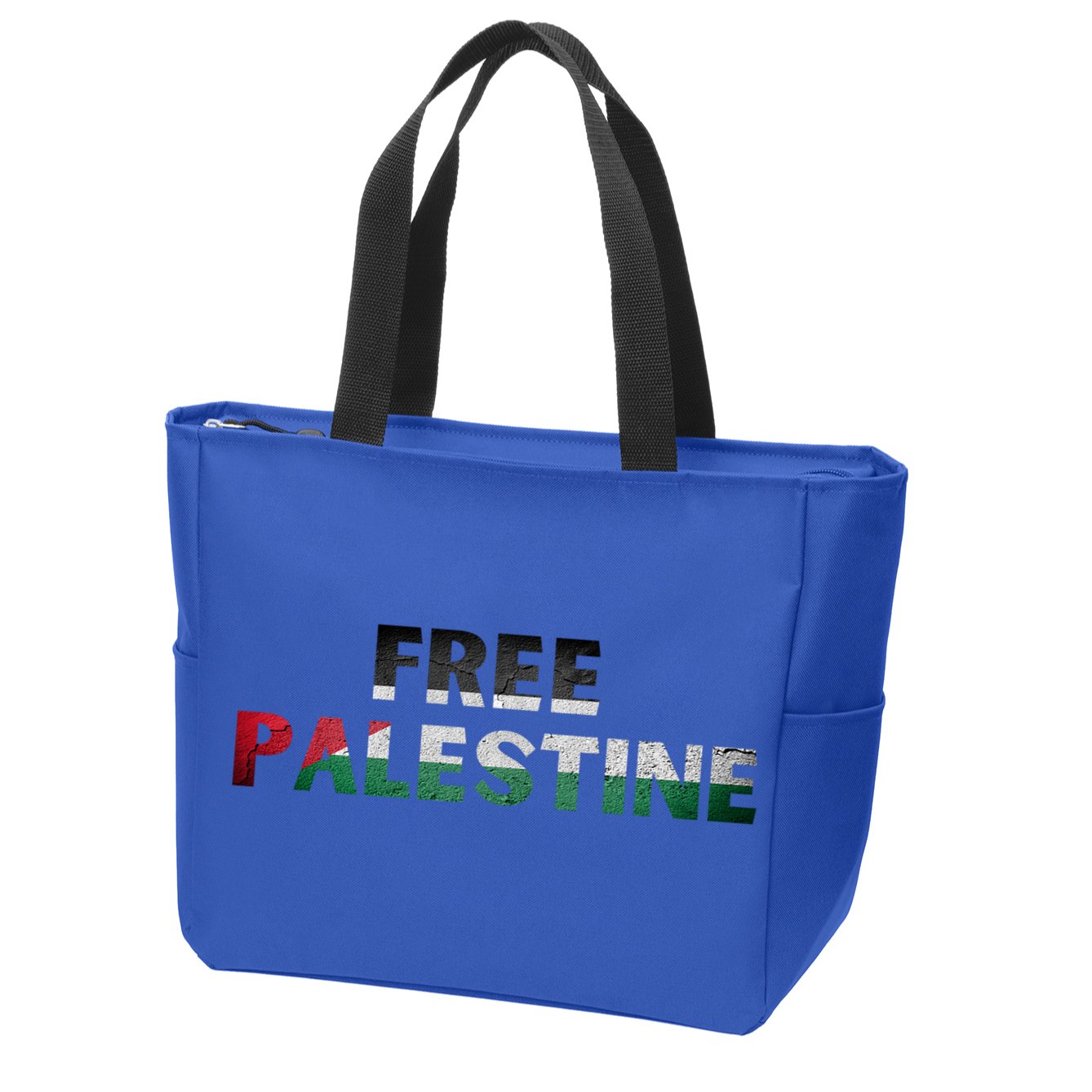 Free Palestine Gaza Flag Arabic Gift Zip Tote Bag