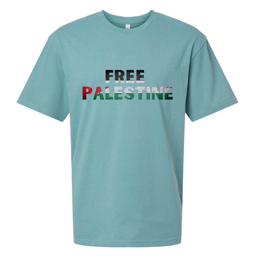 Free Palestine Gaza Flag Arabic Gift Sueded Cloud Jersey T-Shirt