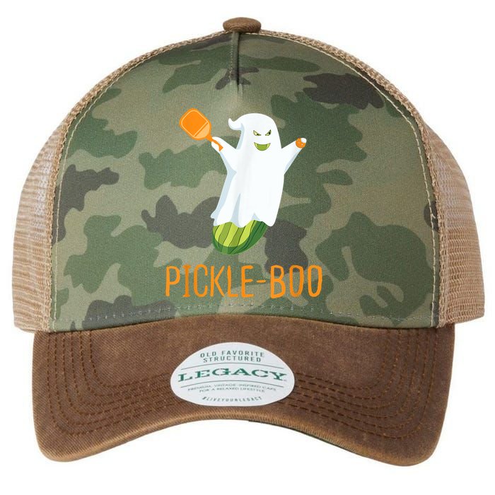 Funny Pickle Ghost Loves To Play Pickleball At Halloween Legacy Tie Dye Trucker Hat