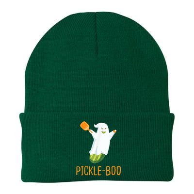 Funny Pickle Ghost Loves To Play Pickleball At Halloween Knit Cap Winter Beanie