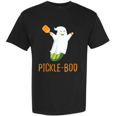 Funny Pickle Ghost Loves To Play Pickleball At Halloween Garment-Dyed Heavyweight T-Shirt