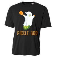 Funny Pickle Ghost Loves To Play Pickleball At Halloween Cooling Performance Crew T-Shirt