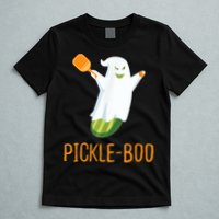 Funny Pickle Ghost Loves To Play Pickleball At Halloween T-Shirt