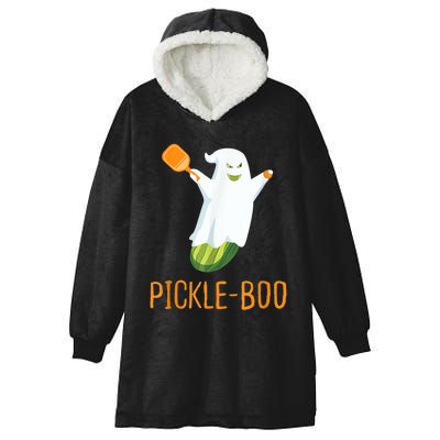 Funny Pickle Ghost Loves To Play Pickleball At Halloween Hooded Wearable Blanket