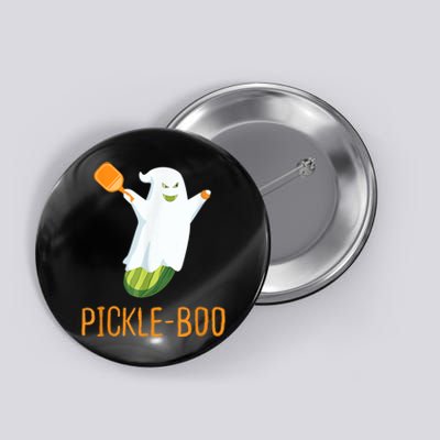 Funny Pickle Ghost Loves To Play Pickleball At Halloween Button