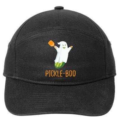 Funny Pickle Ghost Loves To Play Pickleball At Halloween 7-Panel Snapback Hat