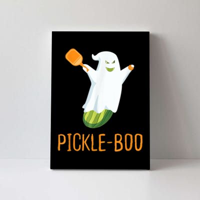 Funny Pickle Ghost Loves To Play Pickleball At Halloween Canvas