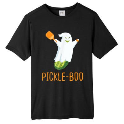 Funny Pickle Ghost Loves To Play Pickleball At Halloween Tall Fusion ChromaSoft Performance T-Shirt