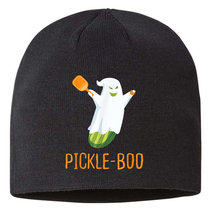 Funny Pickle Ghost Loves To Play Pickleball At Halloween Sustainable Beanie