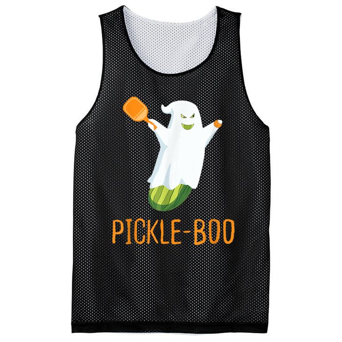 Funny Pickle Ghost Loves To Play Pickleball At Halloween Mesh Reversible Basketball Jersey Tank