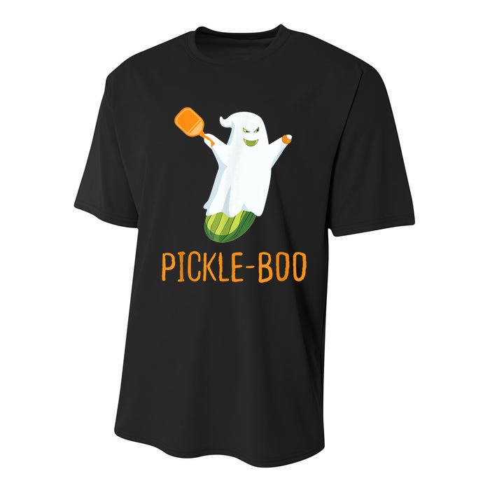 Funny Pickle Ghost Loves To Play Pickleball At Halloween Youth Performance Sprint T-Shirt