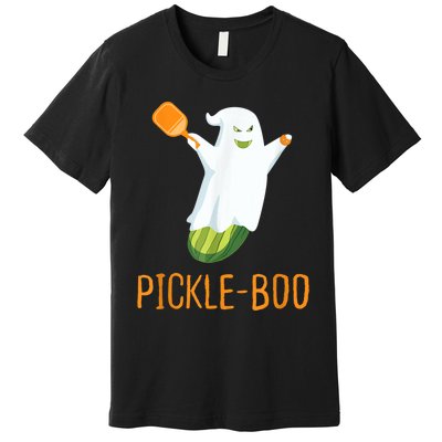 Funny Pickle Ghost Loves To Play Pickleball At Halloween Premium T-Shirt